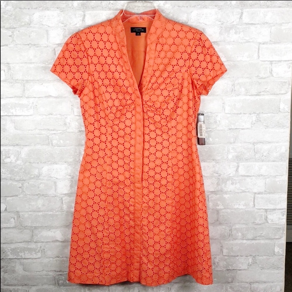 🆕 NWT Tahari Dress Orange Eyelet Lace dress